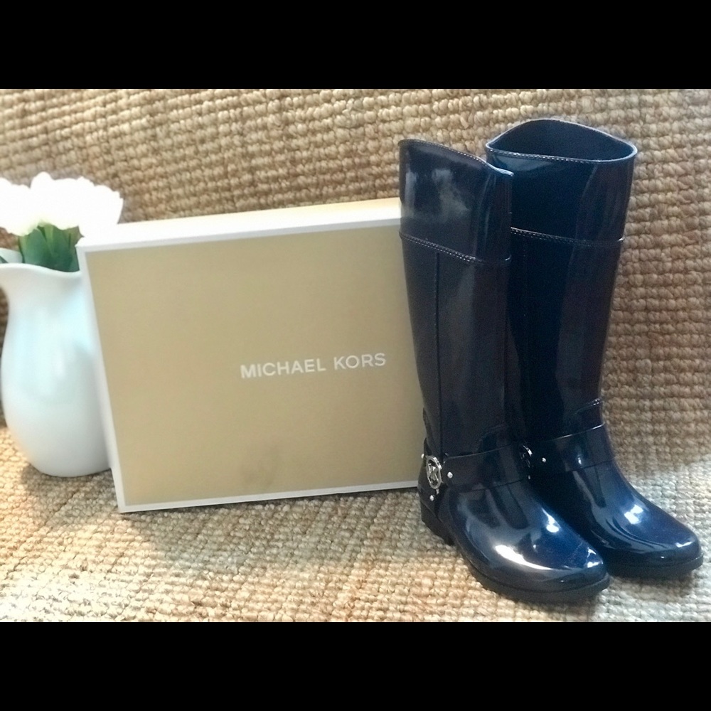Michael Kors Fulton Harness Tall Rainboot - Navy
